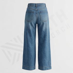 Wide Leg Jeans <b>Women</b> Mid Waist Denim <b>Loose</b> Small Drape Straight Mopping Pants OEM ODM Service Premium Stylish Fashion <b>Trousers</b> - Product Image 2