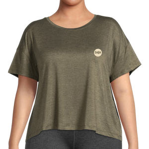 T-shirts d'été personnalisés d'usine OEM pour jeunes femmes T-shirts surdimensionnés imprimés décontractés de grande taille GSM couleur Bangladesh Logo - Product Image 5