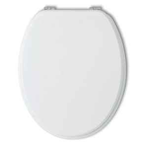 Couvre-siège de toilette universel en bois laqué blanc - Product Image 1