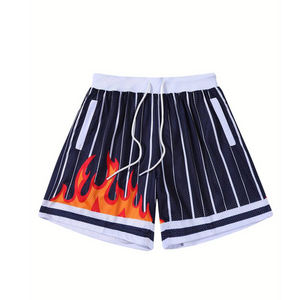 Pantalones cortos deportivos informales de verano para hombre, malla transpirable con estampado por sublimación y bolsillos, estilo informal de talla grande - Product Image 1