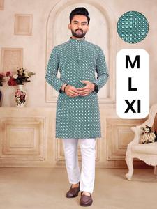 Kurtas de seda para hombres paquistaníes tradicionales confeccionados con pijama de algodón pesado para bodas Precio al por mayor para adultos - Product Image 5