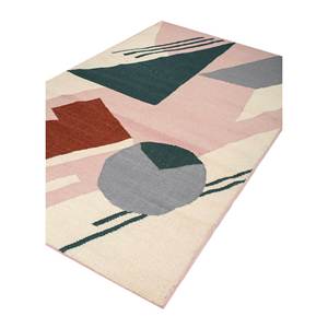 Alfombras de Lana Rosa y Morado con Diseño de Cuadros, Rectangulares de Gran Tamaño 9x12, Patrón Abstracto para Sala de Estar o Pasillo - ADWL-13063 - Product Image 2