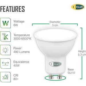 GU10 6W Dichroic LED <b>Bulbs</b> - Product Image 2