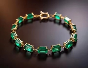 14K verde piedra diamante tenis pulsera Moissanite laboratorio creado brillo para mujeres y niñas - Product Image 3