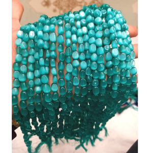 Perles colorées brillantes pour la fabrication de bijoux pour femmes Belles perles ovales Monalisa de différentes couleurs Taille 8mm Longueur 14 pouces - Product Image 3