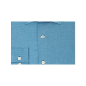 Camicia da Lavoro Blu da Uomo Michael Kors 100% Cotone Popeline Taglia 6XL Anti-Piega con Colletto Fantasia e Design a Righe - Product Image 3