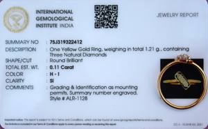 Bague délicate en diamant naturel certifié IGI or massif 18 carats couleur H-I SI clarté bijoux fins - Product Image 4