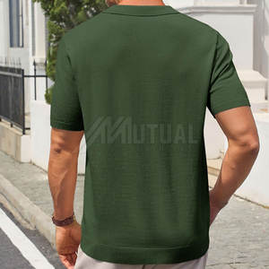 T-shirts polo en tissu tricoté respirant T-shirts polo pour hommes de conception de motif solide unique à prix raisonnable - Product Image 3