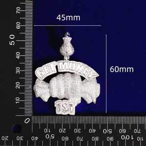 สร้อยคอฮิปฮอปสำหรับผู้ชายมีสไตล์พร้อมจี้ห้อยกระเป๋าเงินขนาดเล็กทำจากเงิน925ล่าสุดพร้อมของขวัญสุดเพอร์เฟกต์ประดับเพชร - Product Image 5