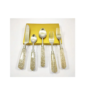 เครื่องใช้บนโต๊ะอาหารเครื่องทองเหลืองและด้ามจับทำจากเรซินสีสันสดใส - Product Image 5