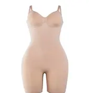 Drop Shipping <b>Plus</b> <b>Size</b> Women's Sleeveless <b>Shapewear</b> Solid Skin Color Cami <b>Bodysuit</b> Adjustable Straps Short Spandex Tank Tops - Product Image 2