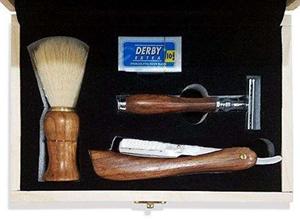 Rasoir de sécurité à double tranchant à lame unique, design classique professionnel, étui en bois, rasoir à rasoir pour le visage, rasoir à rasoir pour la gorge, avec brosse à raser LCI - Product Image 2