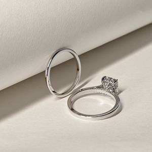 925 argent de qualité supérieure taille coussin bague en diamant personnalisé 14k or blanc bague en diamant bague de mariage en diamant pour les femmes - Product Image 5