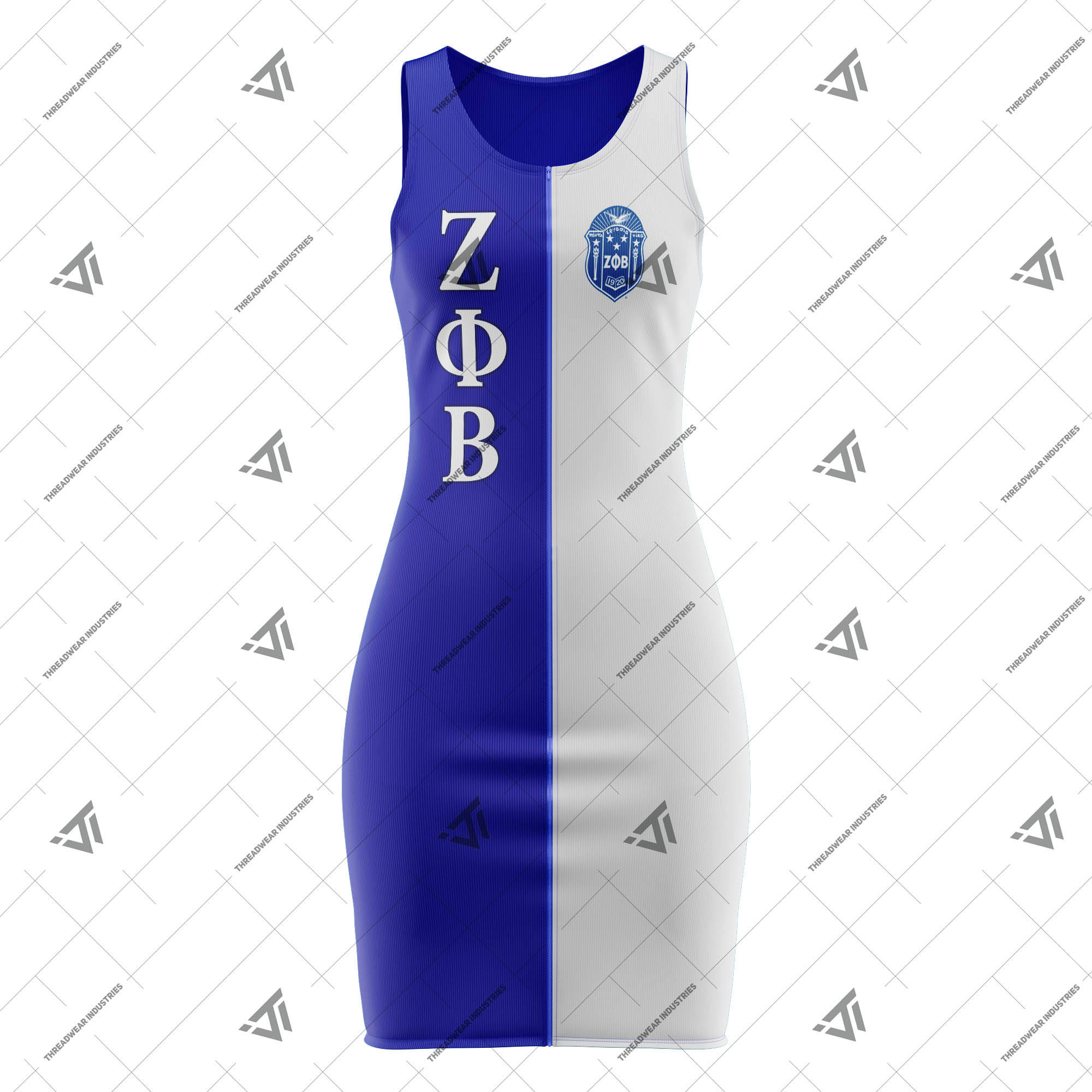 Shop Greek Zeta Phi Beta Sorority Clothing Embroidered Midi Dress