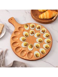 ถาดเก็บไข่ไม้ธรรมชาติสำหรับไข่4ฟองไม้อะคาเซียมะม่วงที่เก็บของในห้องครัวที่ใส่ไข่เป็นมิตรกับสิ่งแวดล้อม - Product Image 2