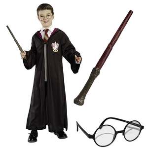 Ensemble de costume de cosplay pour enfants Harry Potter en 3 pièces, comprenant une cape, des lunettes et une baguette magique - Product Image 4