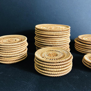 Juego de 4 posavasos de ratán tejidos a mano, productos ecológicos hechos en Vietnam, decoración de mesa al por mayor - Product Image 4
