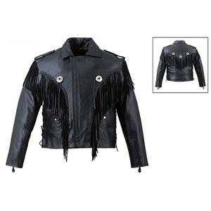 HMB-0419A HOMME CUIR FRANGES VESTES BONE JOVI STYLE MANTEAU MOTO MODE MANTEAUX VESTE - Product Image 1