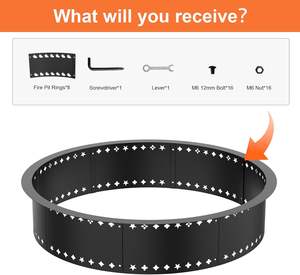 Modern Square Galvanized Steel Firepit Ring High-Temperature Paint Smokeless BBQ <b>Grills</b> OEM Campfire Burner-<b>Fire</b> Pit Wholesales - Product Image 3