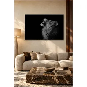Impression sur toile Fida Roaring Lion noir et blanc - Product Image 3