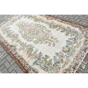 Alfombra Turca de 5.7x9.4 pies, Alfombra Grande Vintage, Alfombra Marrón Ombré - Product Image 4