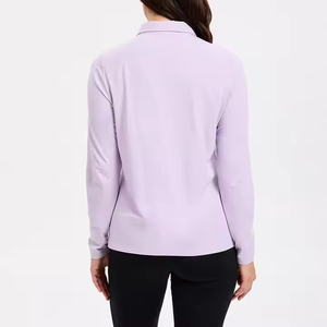 Camiseta Polo transpirable personalizada para mujer, camiseta Polo de Golf de tela de algodón de alta calidad de verano para mujer, tarifa al por mayor OEM - Product Image 2