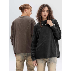 Sudadera Vintage de lavado ácido de gran tamaño para hombre, 100% de algodón, manga larga, ropa de calle térmica a prueba de viento, técnicas bordadas pesadas - Product Image 5