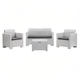 NEBRASKA 2-4 Seater White Outdoor Patio Furniture Set 9067 Made of Durable Polypropylene for Bica NEBRASKA Collection - Product Image 2