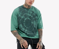 Kaos Pria Desain Terbaik Tie Dye Cetak Huruf 100% Katun Rajut Bernapas Cepat Kering Lengan Pendek Logo Kustom Longgar Diskon