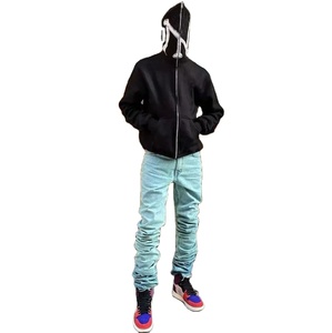 Latest Design Fleece Men's Zip up Heavyweight Hoodie Streetwear Full Zip up Hoodie Custom Logo Full <b>Face</b> Zip Hoodies - Product Image 4