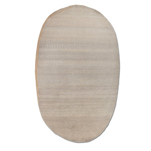 Tapis en laine et soie noué à la main Manchaha Lub-6552 bleu, motif rayé, tapis rectangulaire pour la maison, salon, chambre, couloir - Product Image 1