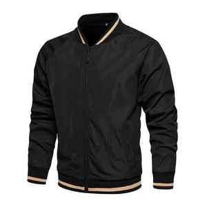 Vente en gros Blouson bombardier uni en nylon et satin nouveau blouson coupe-vent d'extérieur pour homme - Product Image 2