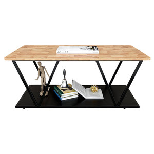 Minisit Modern Two-Tiered <b>Sofa</b> <b>Table</b> 120x60x47cm Durable Mango Wood with Iron Frame Living Room Furniture-TT68153 - Product Image 1