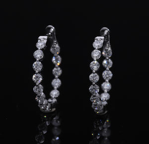 Women's 14K Gold Brilliant Cut Fancy Light Lab Grown <b>Diamond</b> Drop <b>Earrings</b> Rhodium Plated Trendy Elegant Luxury <b>Dangle</b> Jewelry - Product Image 2