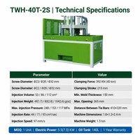 Machine de moulage par injection verticale Huaguan HG-TW-40TS, conception double plateau pour matériaux ABS/PP/PC/PE, haute précision