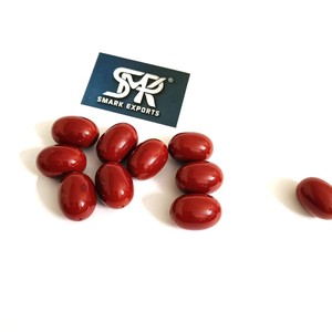 Perles ovales en résine écologiques de couleur bordeaux élégantes pour la fabrication de bijoux avec une surface lisse Bracelets faits à la main Colliers Boucles d'oreilles - Product Image 3