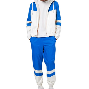 Ensemble de jogging coupe-vent personnalisable pour hommes, survêtement en nylon de couleur contrastée pour l'extérieur, vêtements confortables en néoprène et coton pour enfants - Product Image 5