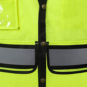 Chaleco de poliéster de alta visibilidad personalizado, ropa de trabajo de seguridad reflectante transpirable para construcción y trabajo en carretera, chaleco de alta visibilidad - Product Image 4