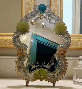 Miroir vénitien antique en verre de Murano multicolore - Product Image 1