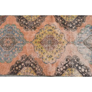 Alfombra clásica de retazos naranja y azul, 3,3x11,5 pies, lana turca, viscosa, látex, respaldo, sala de estar alfombra para, patrón Rectangular para pasillo - Product Image 5