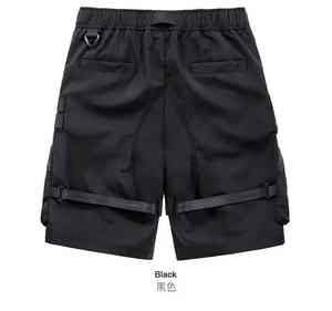 Ropa de verano de ajuste urbano personalizado para hombres pantalones cortos de algodón de secado rápido transpirables de alta calidad Casual cintura media patrón sólido cordón - Product Image 2