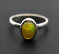 Bague en opale éthiopienne naturelle, bijoux fins, argent sterling 92,5, opale de feu Flyshy, bague bohème de créateur, pierre précieuse, Noël