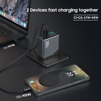 Chargeur GaN 3-en-1 avec écran TFT 120W, chargeur rapide USB-C 3 ports, chargeur universel GaN PD 3.1 pour ordinateur portable, iPhone, Samsung, tablette