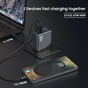 <span class=keywords><strong>Chargeur</strong></span> GaN 3-en-1 avec écran TFT 120W, <span class=keywords><strong>chargeur</strong></span> rapide USB-C 3 ports, <span class=keywords><strong>chargeur</strong></span> universel GaN PD 3.1 pour ordinateur portable, iPhone, Samsung, tablette - Product Image 3