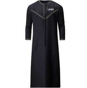 ชุดเดรสแบบอิสลามสำหรับผู้ชายชุดเดรสสีดำทรงหลวมระบายอากาศได้ดีแบบดั้งเดิม - Product Image 1