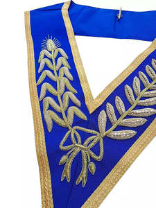 Masonic Regalia Blue Lodge Officer Chain Collar Silver on Blue <b>Backing</b> With Jewels Masonic Master Mason Customized Ronpex - Product Image 3