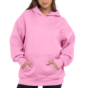 Sweat à capuche pour femme en coton lourd de haute qualité, surdimensionné, vêtements d'hiver, tissu tricoté, logo personnalisé, sweat à capuche surdimensionné pour femme - Product Image 1
