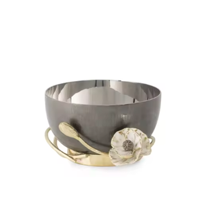 Cuenco para servir ensalada de Metal inoxidable sostenible, cuencos decorativos coloridos antideslizantes para mezclar, vajilla de diseño glamoroso tallada - Product Image 1