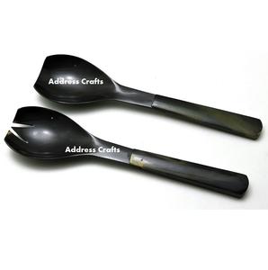 Cuchara de cuerno Natural hecha a mano de estilo americano, gran oferta, servidor de ensalada de cuerno de Búfalo, utensilios de cocina, vajilla, herramientas para servir - Product Image 4