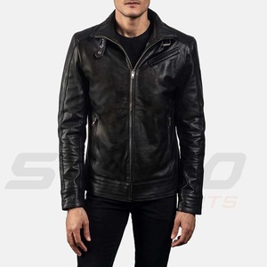 Veste en cuir pour hommes personnalisée veste en cuir noir de haute qualité vestes en cuir de créateur pour garçons manteau en peau hommes - Product Image 1
